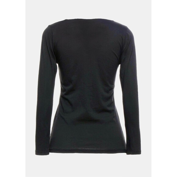 Matchless Women's Cotton Black Long Sleeve Embelished T-Shirt SZ L Made in Italy - Picture 2 of 16